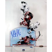 Martin Brodeur Autographed Overhead Stick Save Against Leclair 8" x 10" Photograph