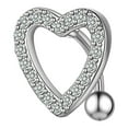 thumbnail image 1 of Dosaele 14G Belly Button Ring Heart Navel Rings Surgical Steel Belly Button Piercing, 1 of 8
