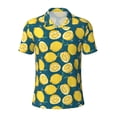 thumbnail image 2 of Daiia Lemon Pattern Men’s Polo Shirts,Solid Deck Shirt,Classic Fit, Breathable Cotton Polo for Casual and Sport Wear-Small, 2 of 9