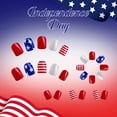 thumbnail image 4 of Kokovifyves 4th Of July Patriotic Press On Nails 24Pcs Classic Flag Style Short Fake Nails Holiday Party Nail Decor, 4 of 9