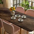 thumbnail image 3 of Brown Wood Table Cloths for 8 Foot Rectangle Tables, Vintage Farmhouse Wooden Planks Patio Waterproof Elastic Fitted Tablecloths, Washable Rectangular Table Cover for Camping, 3 of 8