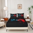 thumbnail image 3 of Gaming Bedding Sets Gamer Sheet Set Full,Blue Red Gamepad Bed Sheets Men Video Games Fitted Sheet For Teen Game Room Decor Black Classic Retro Gaming Flat Sheet 2 Pillowcases, 3 of 6