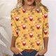 thumbnail image 2 of Tops Navideños Para Mujer Blusas Moda Impreso Camiseta Suelta 3 4 Mangas Cuello Redondo Casual Odeerbi ODB191520, 2 of 4