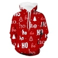 thumbnail image 3 of Oiyii Teen Girls' Pullover Hoodie Tree Stocking All Over Print Long Sleeve Casual Hooded Sweatshirt Pullover Top,Red, 3 of 4