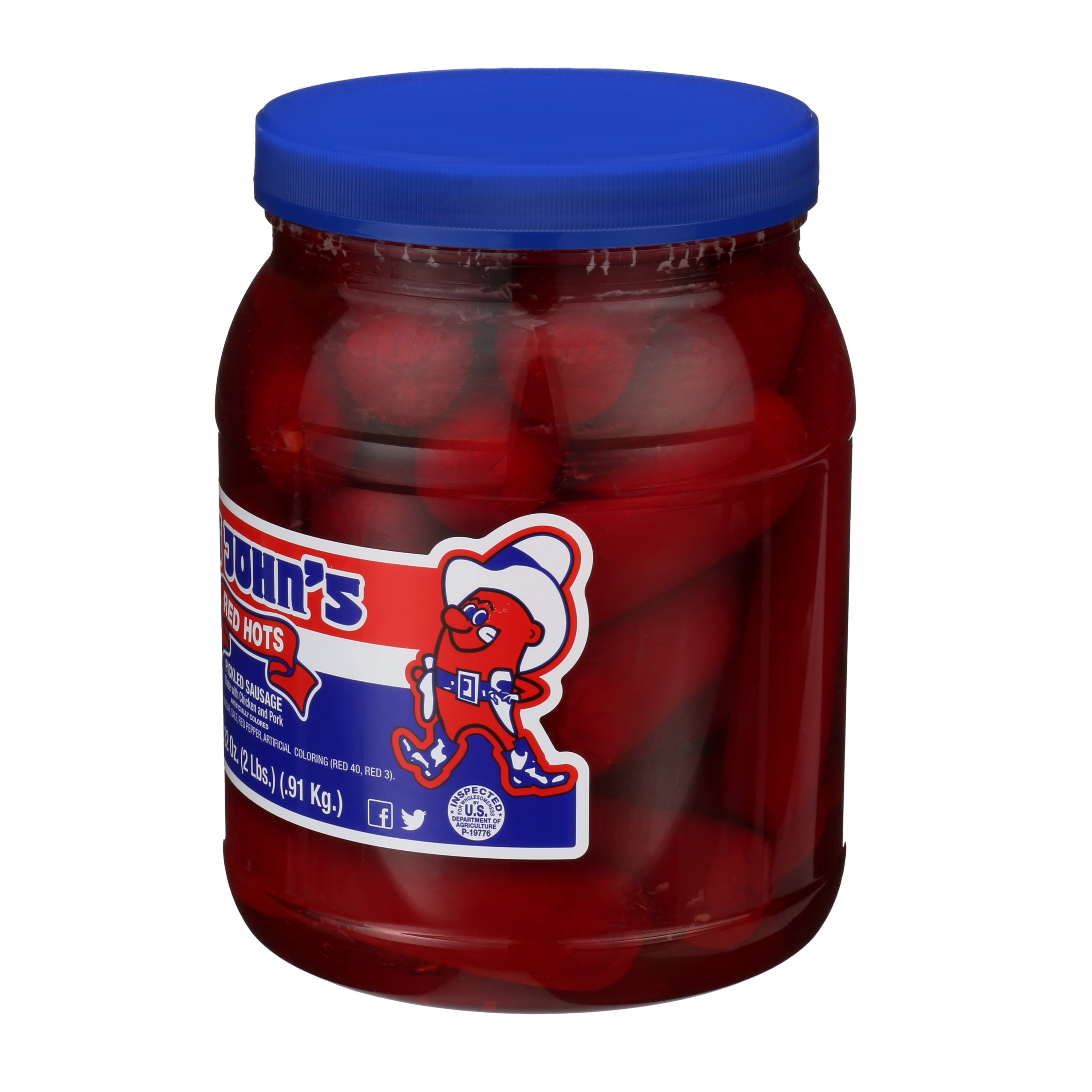 Big John's Ready to Eat Red Hots Pickled Sausage 32oz Jar