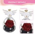 thumbnail image 3 of Artificial flowers in the glass cover of angel sculpture，holiday gifts for female friends, 3 of 5