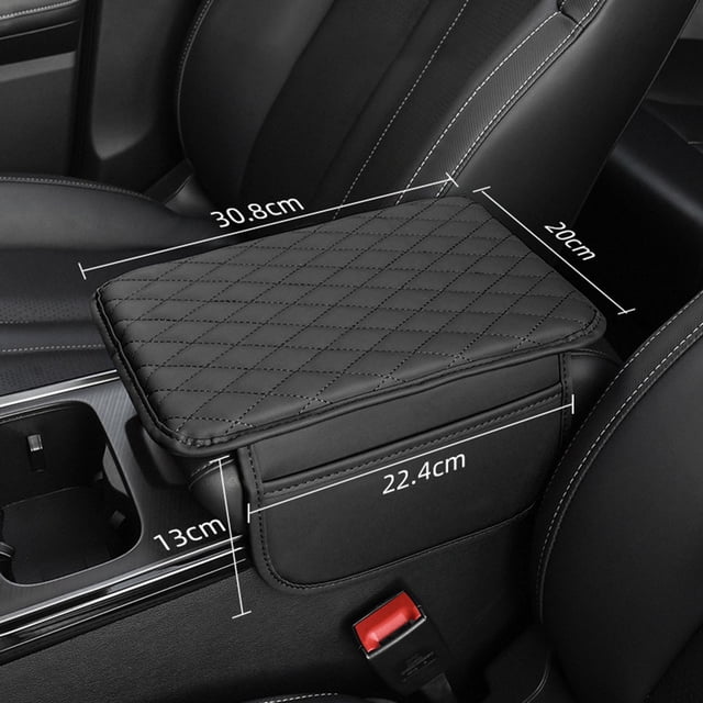 Upgraded Car Center Console Cover Microfiber Leather Armrest Cushion with Storage Bags - Universal Car Interior Accessories for Vehicles