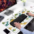 thumbnail image 2 of Long Mouse Pads for Desk,White Dinosaurs Leaves Pattern Desk Mats on Top Of Desks, Desk Mouse Pad Extra Large with 3mm Non-Slip Base and Stitched Edge for Gaming,Office,Work,Home 31.5"x15.7", 2 of 6
