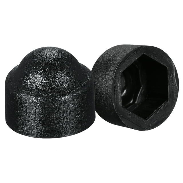 Unique Bargains Plastic Dome Bolt Nut Protection Cap Covers, M5 / 8mm Hex Screw Cover Black 200 Pack