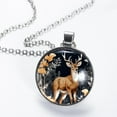 thumbnail image 2 of Deer Elegant Glass Circular Pendant Women's Necklaces, 2 of 5
