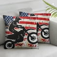 thumbnail image 2 of Nawypu USA Flag Dirtbike Motocross Throw Pillow Cover Double Sided Plush Decorative Cushion Pillowcase for Couch Sofa 2pc, 2 of 6