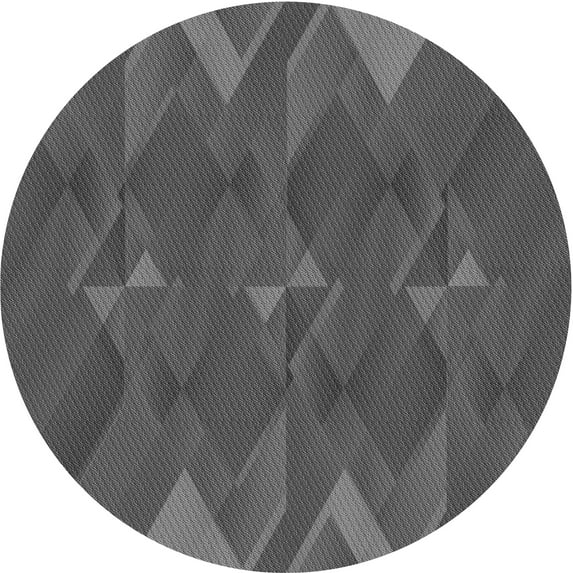 Ahgly Company Indoor Round Patterned Sonic Silver Gray Area Rugs, 3' Round