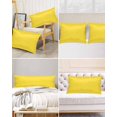 thumbnail image 6 of Yellow Satin Pillowcase for Hair and Skin with Zipper, Soft Breathable Cooling Silk Pillow Cases, Pure Yellow Throw Pillow Covers Standard Size 20"x26" Set of 2, 6 of 6