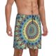 thumbnail image 2 of Balery Round Mandala1 Pantalones cortos de pijama de punto de algodón para hombre con cinturilla y bolsillos-Large, 2 of 6