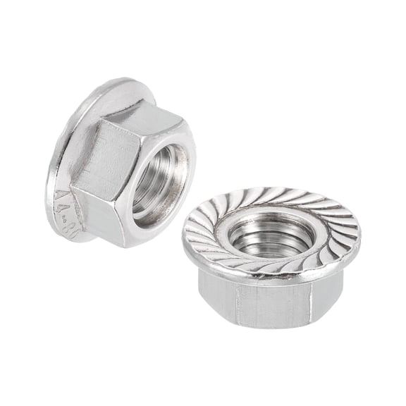 2 Pcs M14x2mm Serrated Flange Hex Lock Nuts, 316 Stainless Steel Metric Nut