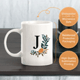 thumbnail image 7 of J Floral Pattern 11oz Ceramic Coffee Mug | Initial Personalized Gift, 7 of 7