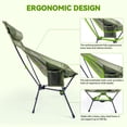 thumbnail image 3 of VECUKTY Triangle Frame High Back Folding Camping Chair, Portable Moon Chair with Enhanced Stability, Includes Carry Bag, Army Green, 3 of 9