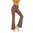 thumbnail image 1 of Leggings de cintura alta con aberturas para mujer: pantalones de yoga acampanados, diseño adelgazante que realza los glúteos, pantalones de fitness transpirables, 1 of 5