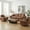 Brown, variant on Wansaly 84" Corduroy Sofa, Soft Sponge, Deep Seats, 2 Pillows, Upholstered Comfort for Living Room, Blue