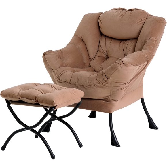 Lazy Chair with   Large Modern Lounge  Chair with Armrests and Footrest  Reading Armchair with   Leisure Sofa Chair for Living Room  Bedroom  Dorm Room (Royal )