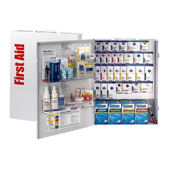 First Aid Kit and Housing, Metal Cabinet, 922 Components, 150 People Served