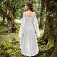 thumbnail image 5 of UDAUDU Women's Witch Halloween Dress Renaissance Vintage Gothic Dress Medieval With Trumpet Sleeves Halloween Party Costume White L, 5 of 8