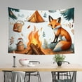 thumbnail image 3 of ZFLMY Fox Campfire Tent Tapestry and Wall Decoration 100% Polyester Home Wall Art Hanging for Decorative Bedroom and Living Room - Various Sizes Available 60x40in, 3 of 7