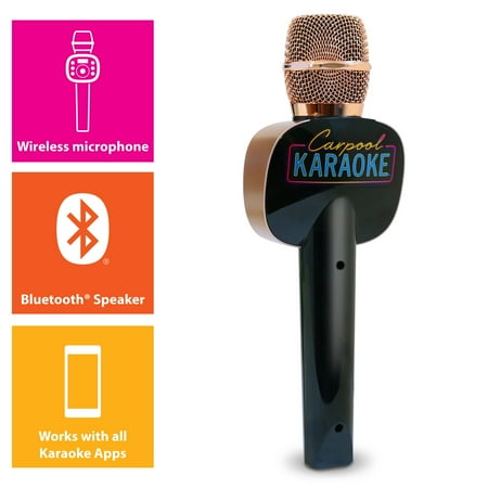 Singing Machine Bluetooth Carpool Karaoke Microphone 2.0, Stand Alone Mic, CPK565RD, Rose Gold