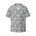 thumbnail image 5 of Daiia Christmas Gnome 1 Men's Linen Shirts Short Sleeve Casual Shirts Button Down Shirt for Men Beach Summer Wedding Shirt-Large, 5 of 6