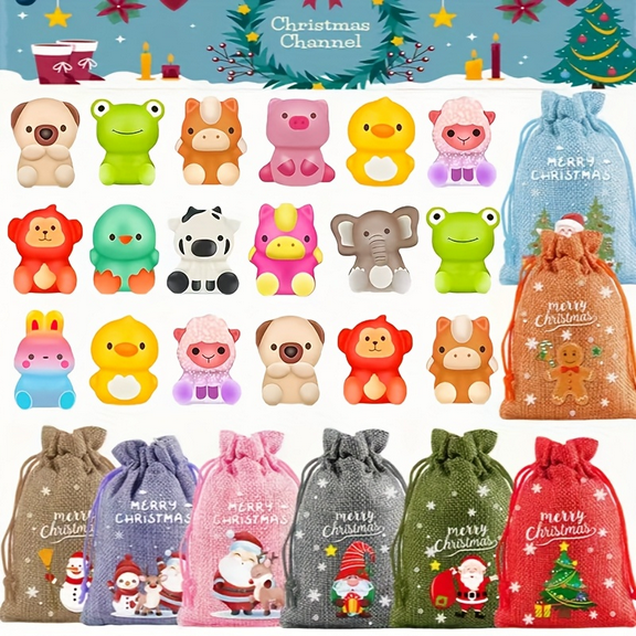 10PCS Squishy Toys,Pair with Christmas Packs, Animal Squishies for Children Ages 3 , Christmas Party Favors, Classroom Prizes, Christmas Gift Bag Filler, Assorted Colors & Styles