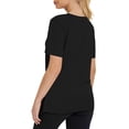 thumbnail image 3 of ZZwxWA Womens Summer Tops Short Sleeve Shirts Trendy V Neck T Shirts for Women Casual Tops, 3 of 4