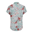 thumbnail image 7 of JTZGDY Linen Shirts for Women Cute Summer Short Sleeve Half Button V Neck Graphic T-Shirts Trendy Oversized Casual Tie Dye/Floral Printed Beach Vacation Tunic Tees Blouse C-Light Blue#02 M, 7 of 7