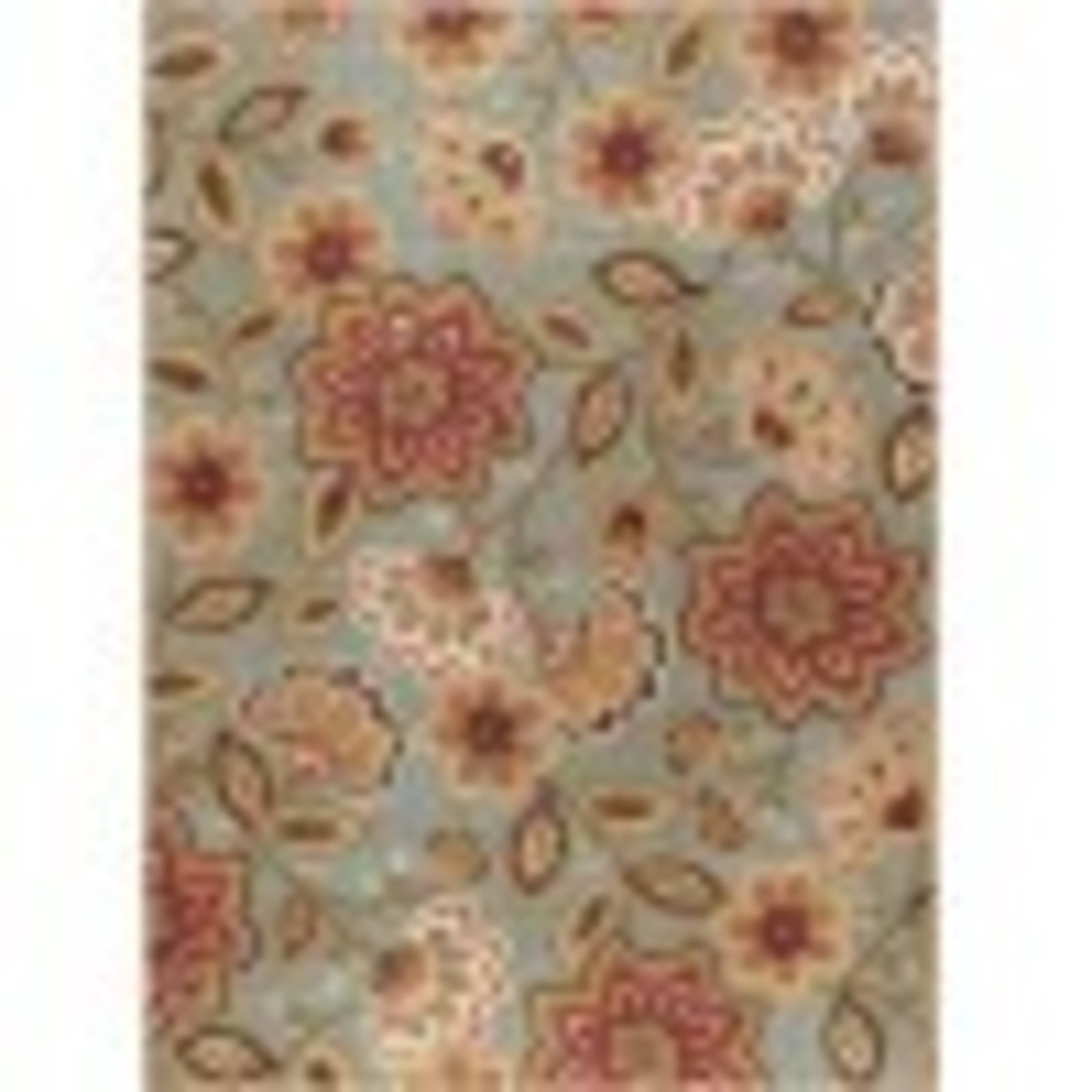 Transitional 7x10 Area Rug (6'7'' x 9'6'') Floral Seafoam, Beige Living Room Easy to Clean