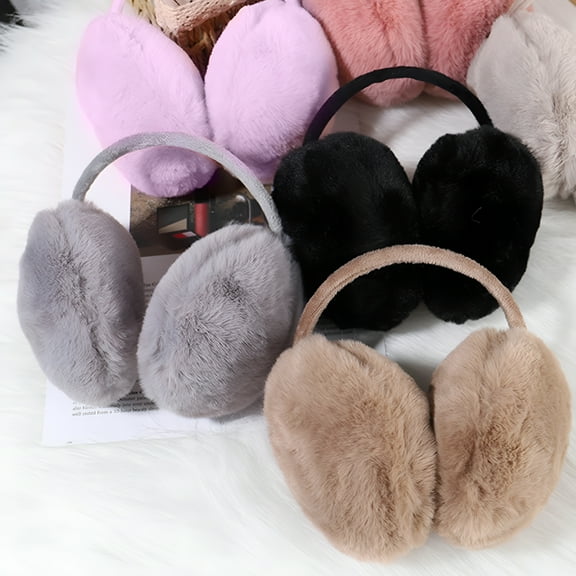 TELOLY Ear Muff Thick Lightweight Fuzzy Anti-deformation Ear Warmer Camel