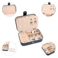 thumbnail image 3 of Unique Bargains Jewelry Box Small PU Leather Jewelry Organizer Case Storage Display Holder Navy Blue, 3 of 7