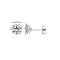 thumbnail image 3 of Mauli Jewels Ear Rings for Women 0.25 Carat Round White Diamond Martini Stud Earrings Carat 14K White Gold 3-prong, 3 of 5