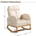 thumbnail image 2 of Nursery Chair Rocking Chair Glider Chair, Upholstered Accent Chair with Rubber Wood Legs, Comfy High Backrest, Side Pockets, Armchair for Living Room, Bedroom, 2 of 7