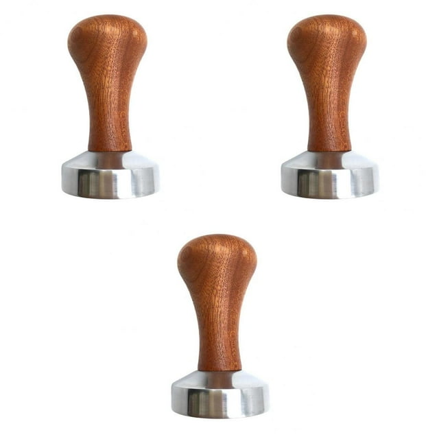 manipulación de café,Tamper de café expreso mango de madera 51/53/58mm,Tamper de café taza de extracción de café prensa base plana,accesorios para cafeteras espresso,café tamper barista