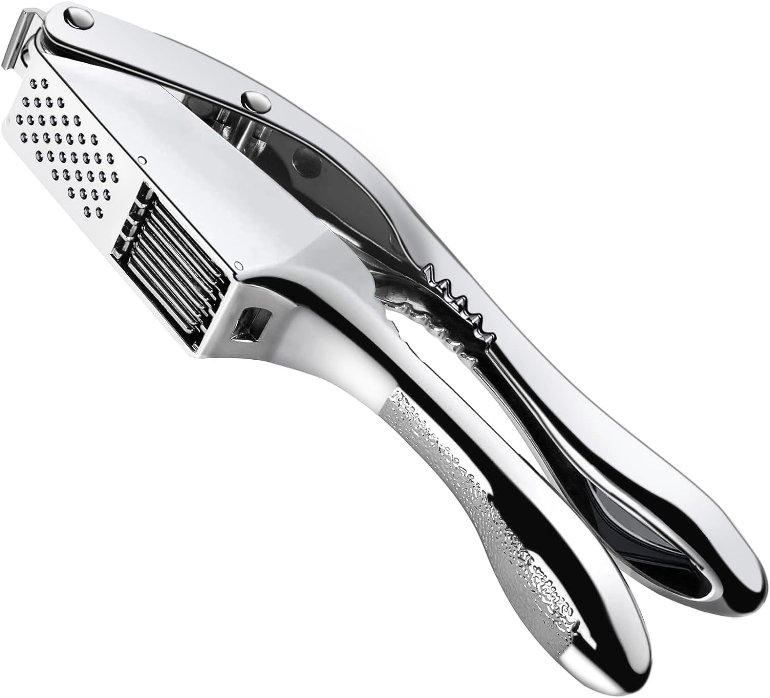 Garlic press and slicer 2 in 1,Effortlessly Crush, Slice, and Mince Garlic,with this Versatile Kitchen Tool - Perfect for Home Cooks and Professional Chefs Alike. (Pearl White)