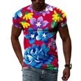 thumbnail image 1 of T-Shirts Graphiques Mode Été avec Fleurs pour Hommes, Imprimé 3D Manches Courtes Tendance Hip Hop Harajuku Col Rond, 1 of 5