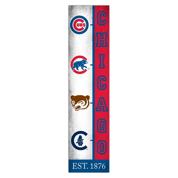 Chicago Cubs 6" x 24" Progression Wood Sign
