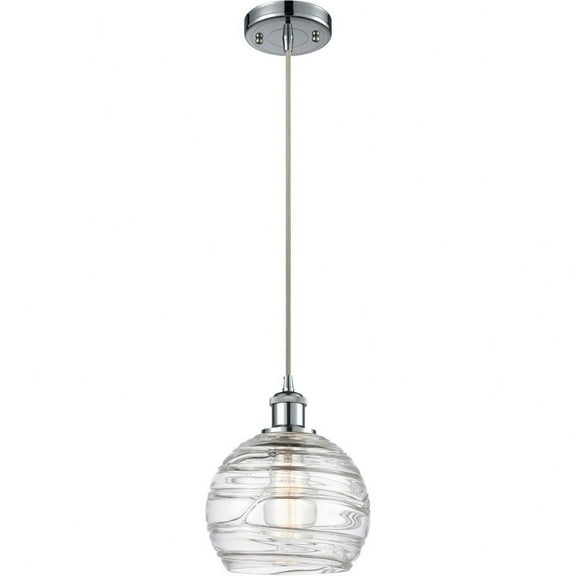 Innovations Lighting  Ballston Athens Deco Swirl - 1 Light 8" Cord Hung Mini Pendant Polished Chrome