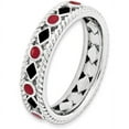 thumbnail image 4 of Sterling Silver Polished Red/Black Enameled Ring, 4 of 7