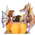 thumbnail image 5 of Amy Brown Halloween Fairy Black Cats And Dragon In Pumpkin Fall Leaves Figurine, 5 of 9
