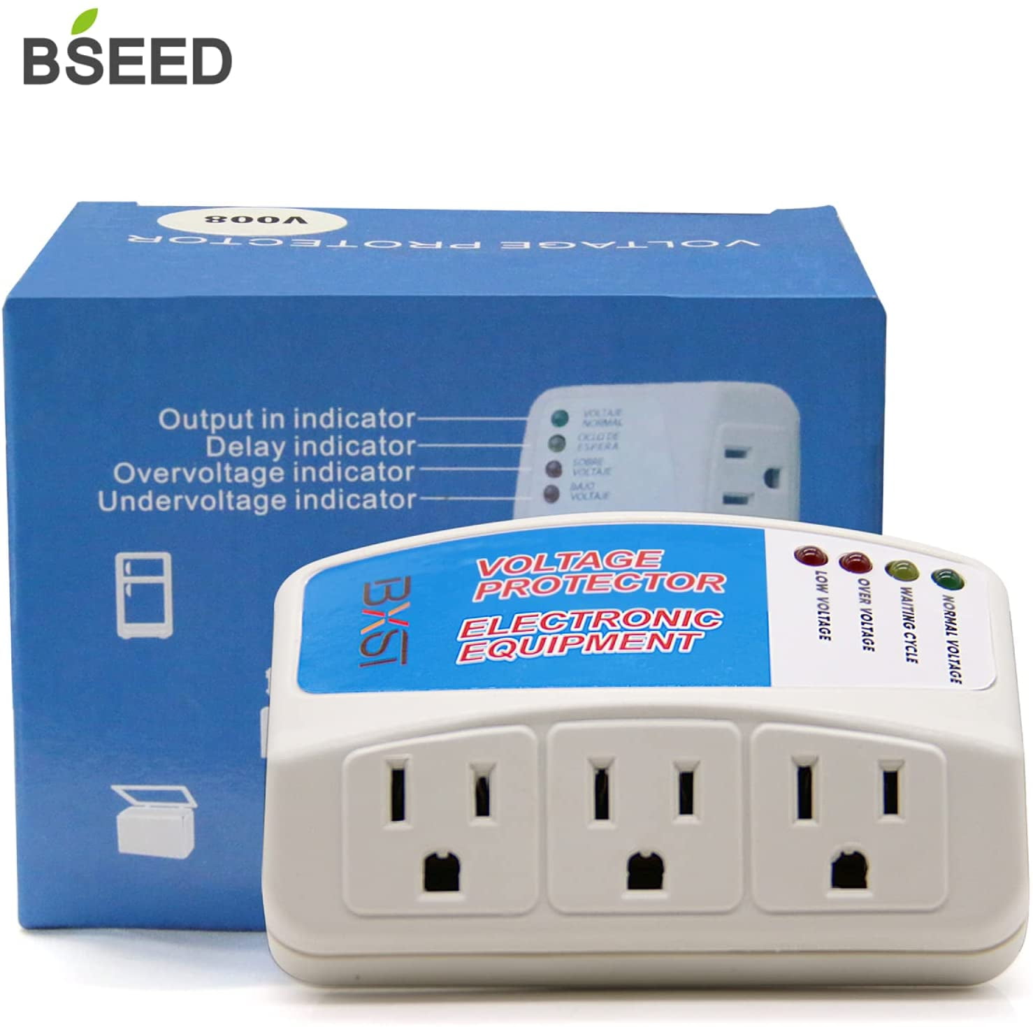 1 BSEED Voltage Protector, Single Outlet Surge Protector Plug in for  Various Home Appliance Multi-Function Plug with Protection Wa