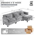 thumbnail image 2 of JONPONY 111" Modular Cloud Couch, L Shaped Sectional Sofa with Movable Ottoman,3 Oversized Seats Sleeper Couches for Living Room, Apartment,Lightgrey, 2 of 8