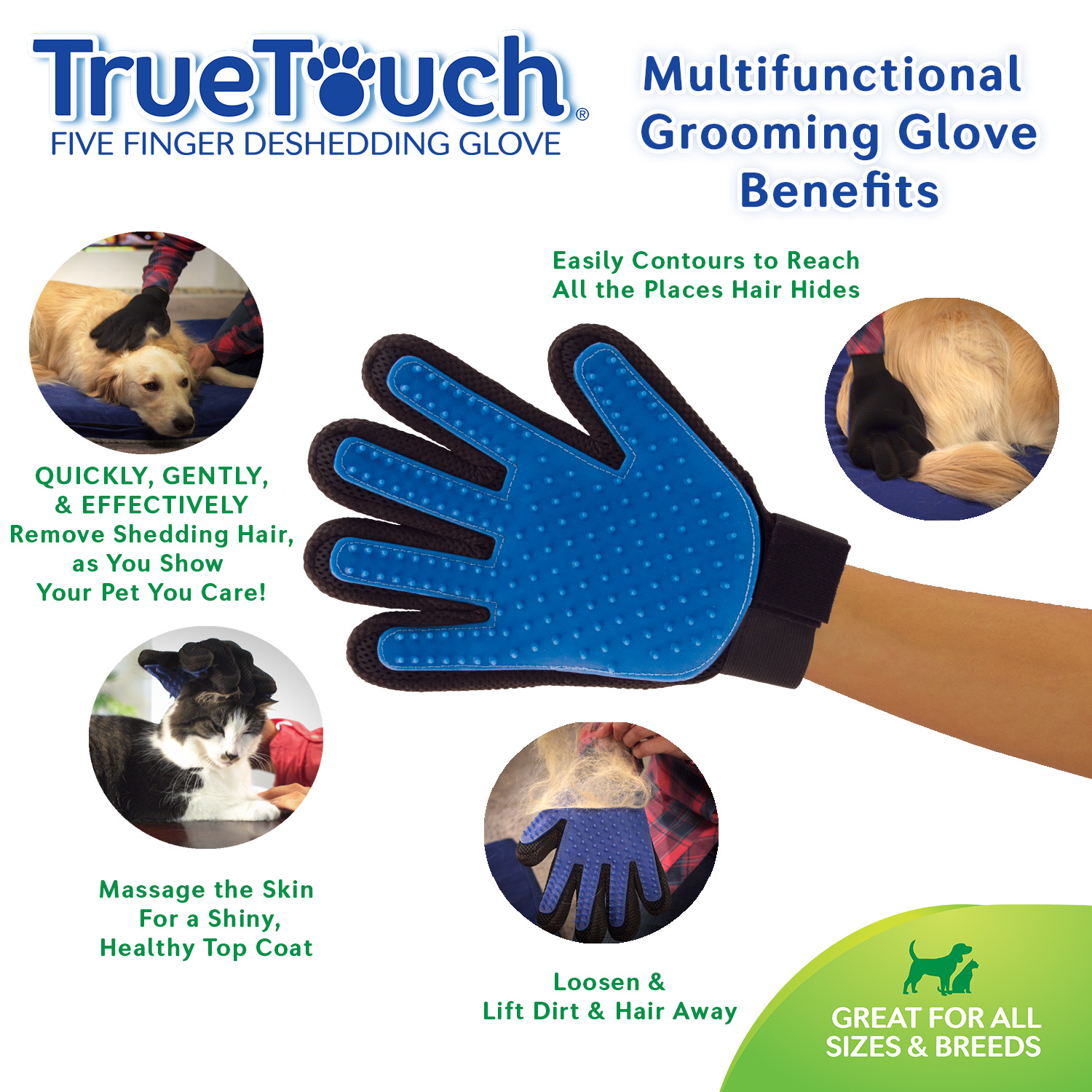 True Touch 5 Finger Deshedding Glove photo 4