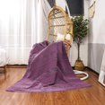 thumbnail image 4 of FFIY Microfiber Soft Quilted Throw Blanket Ruffle Farmhouse Throws Lap Quilt for Couch Bed 50" x 60" Purple Lightweight Breathable Decorative Quilted Blankets, 4 of 7