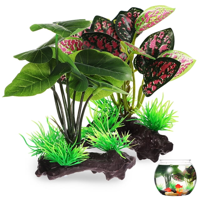 SHISUYAN 2pcs Aquarium Decorations Artificial Plants Fake Aquatic Trunks Plastic Landscaping