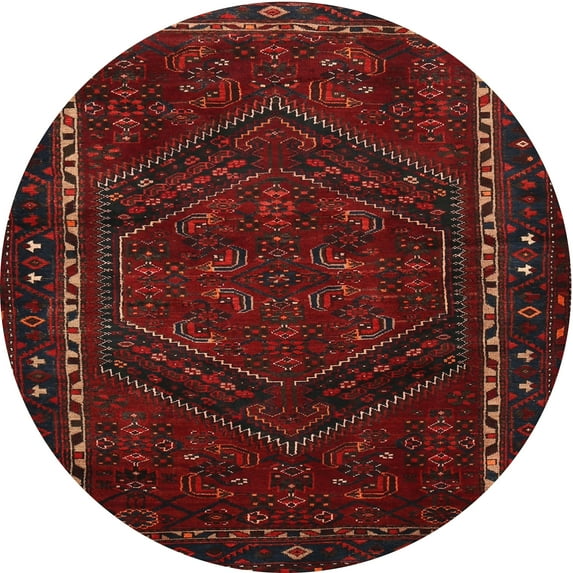 Ahgly Company Indoor Round Traditional Bakers Brown Persian Area Rugs, 3' Round